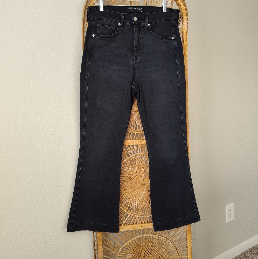 💞 Veronica Beard Carson Kick-Flare Jean in Washed Onyx Size 31